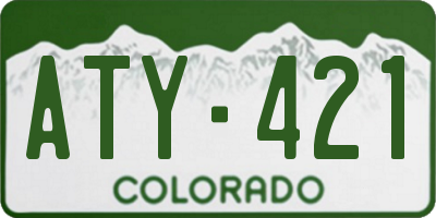 CO license plate ATY421