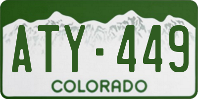CO license plate ATY449
