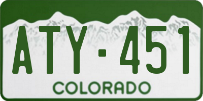 CO license plate ATY451