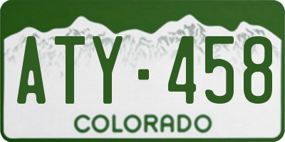 CO license plate ATY458