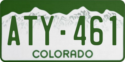 CO license plate ATY461