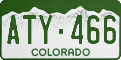 CO license plate ATY466