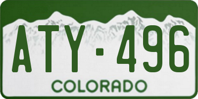 CO license plate ATY496