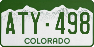 CO license plate ATY498