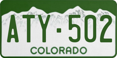 CO license plate ATY502