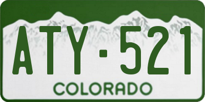 CO license plate ATY521