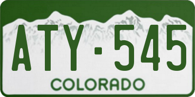 CO license plate ATY545
