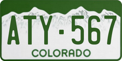 CO license plate ATY567