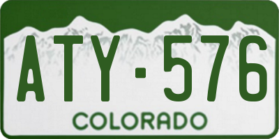 CO license plate ATY576