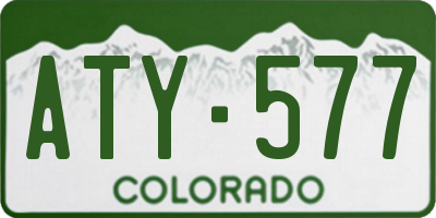 CO license plate ATY577