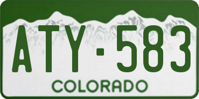 CO license plate ATY583