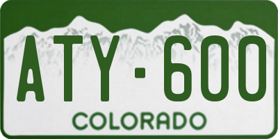 CO license plate ATY600