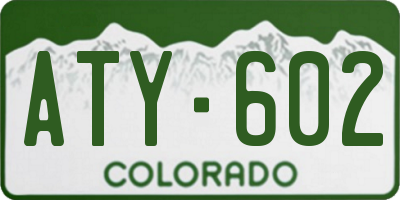 CO license plate ATY602