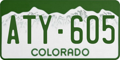 CO license plate ATY605