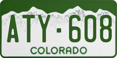 CO license plate ATY608