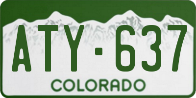 CO license plate ATY637