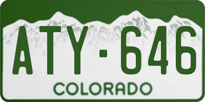 CO license plate ATY646
