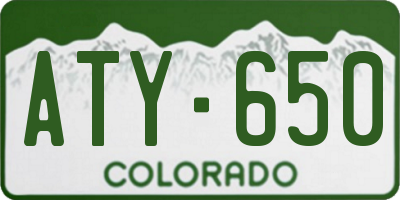 CO license plate ATY650