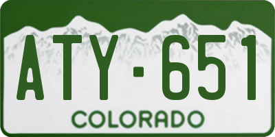 CO license plate ATY651