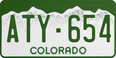 CO license plate ATY654
