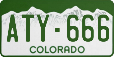 CO license plate ATY666