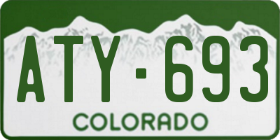 CO license plate ATY693