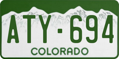 CO license plate ATY694
