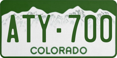 CO license plate ATY700