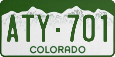 CO license plate ATY701
