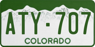 CO license plate ATY707