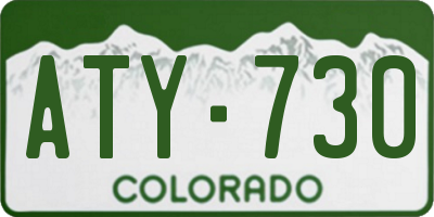 CO license plate ATY730