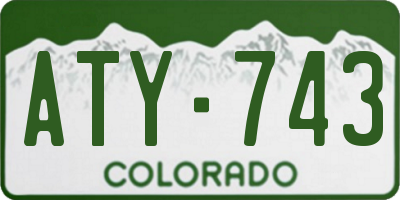 CO license plate ATY743