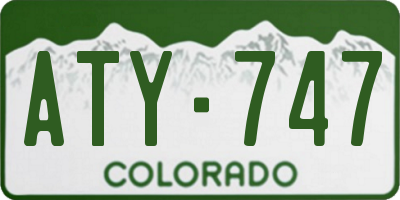 CO license plate ATY747