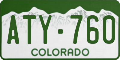 CO license plate ATY760