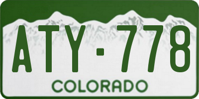 CO license plate ATY778