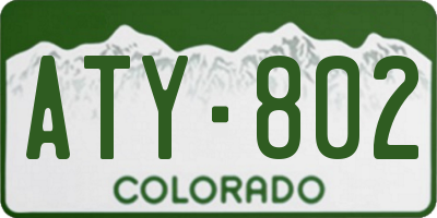 CO license plate ATY802
