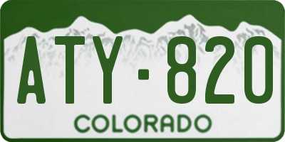 CO license plate ATY820