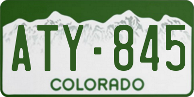 CO license plate ATY845