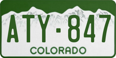 CO license plate ATY847