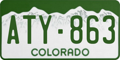 CO license plate ATY863