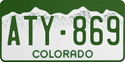 CO license plate ATY869