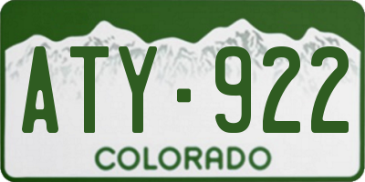 CO license plate ATY922