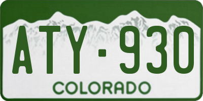 CO license plate ATY930