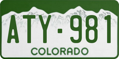 CO license plate ATY981