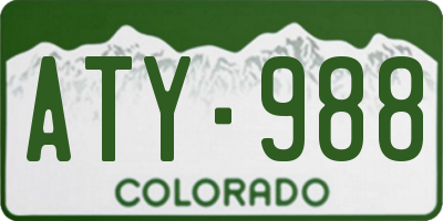 CO license plate ATY988