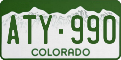 CO license plate ATY990