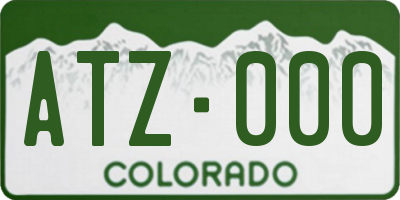 CO license plate ATZ000