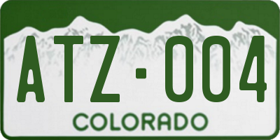 CO license plate ATZ004