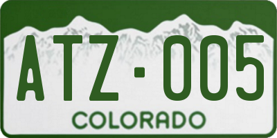 CO license plate ATZ005