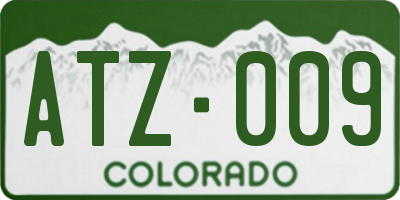 CO license plate ATZ009